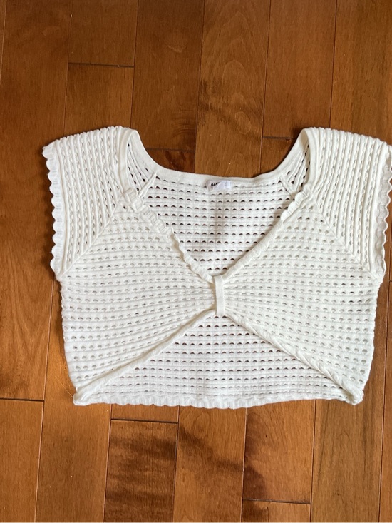 Garage Tops - Garage Cream Knit Twist-Front Crop Top